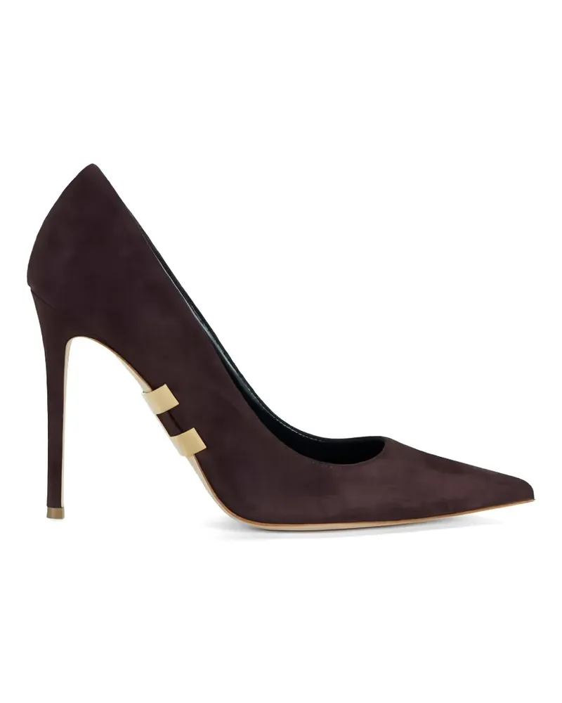 Elisabetta Franchi logo-detail suede pumps - Braun Braun