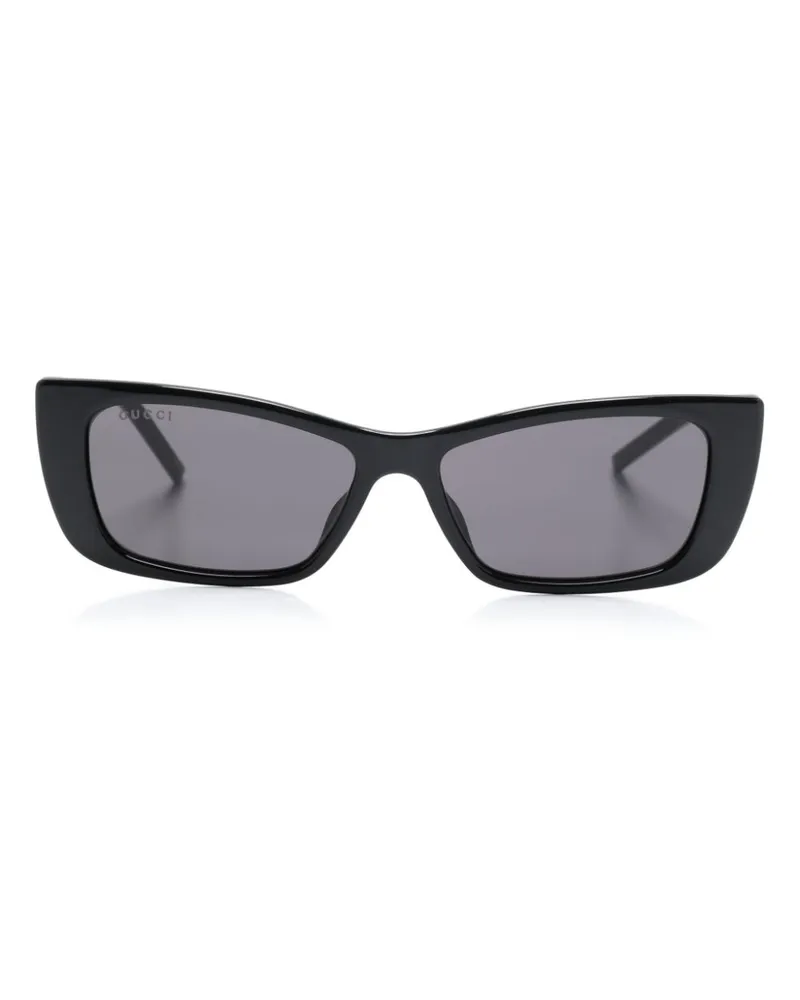 Gucci Sonnenbrille mit Logo-Schild - Schwarz Schwarz