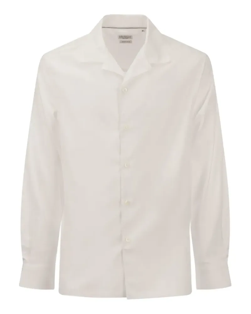 Brunello Cucinelli long-sleeve camp-collar shirt - Weiß Weiß