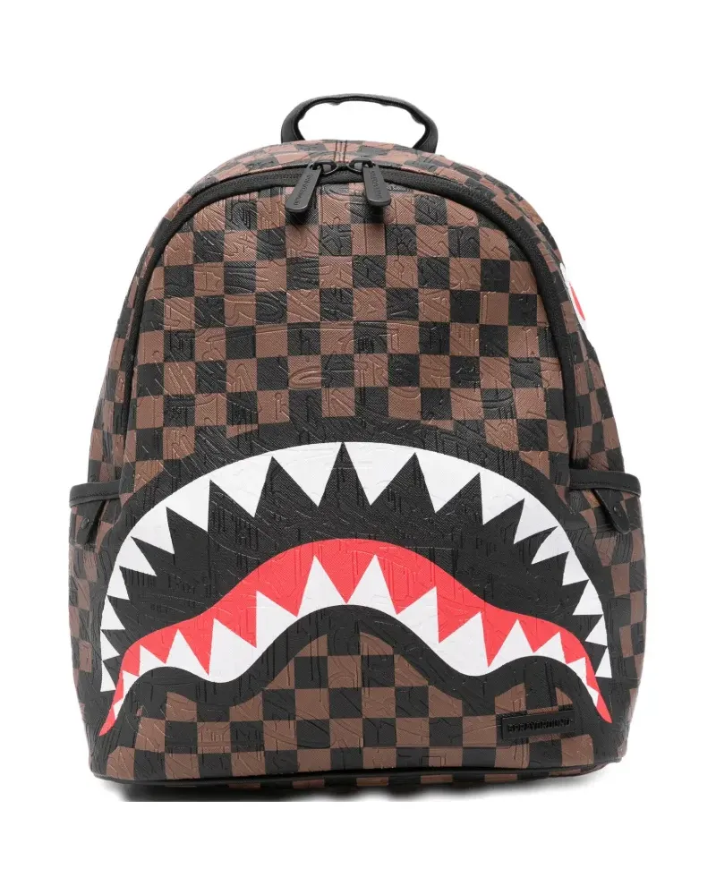 Sprayground chec-pattern backpack - Braun Braun