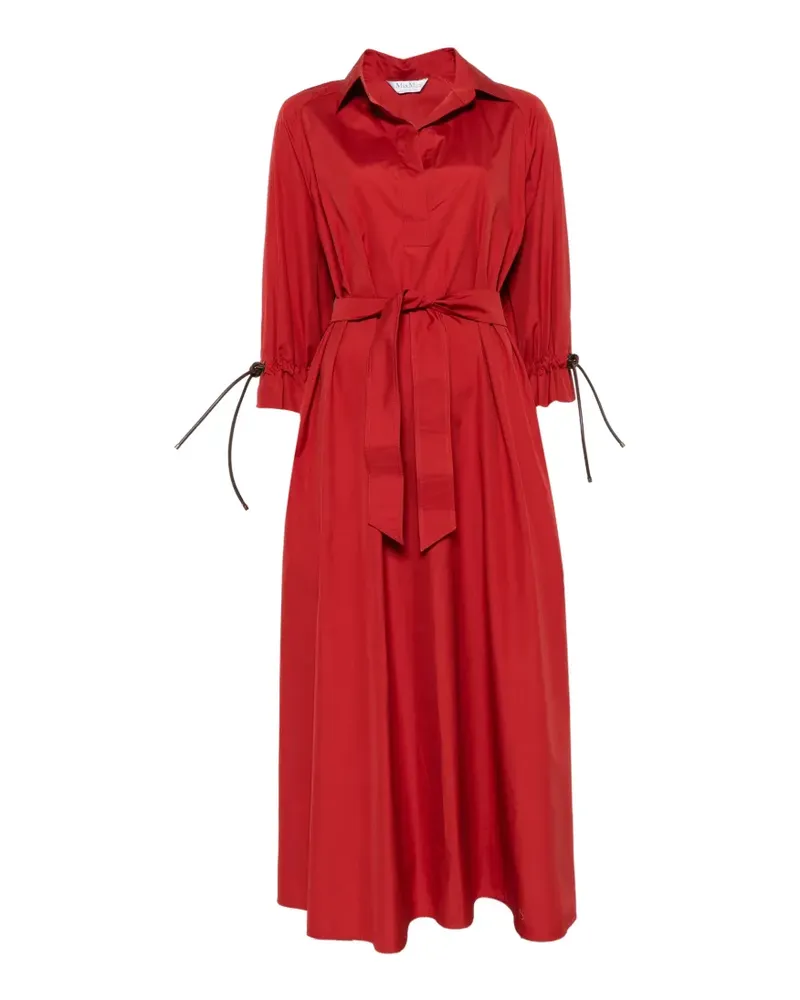 Max Mara tie-detail V-neck midi dress - Rot Rot