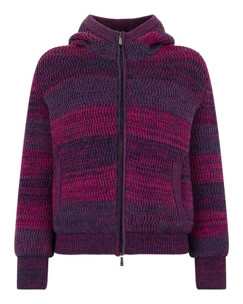 MOORER Alaina-Cwf hooded chunky-knit bomber jacket - Violett Violett