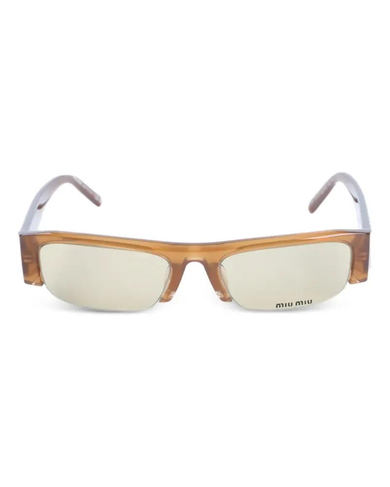 Miu Miu Vedette rectangle-frame sunglasses - Braun Braun