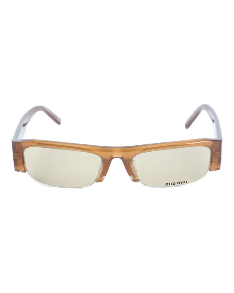 Miu Miu Vedette rectangle-frame sunglasses - Braun Braun