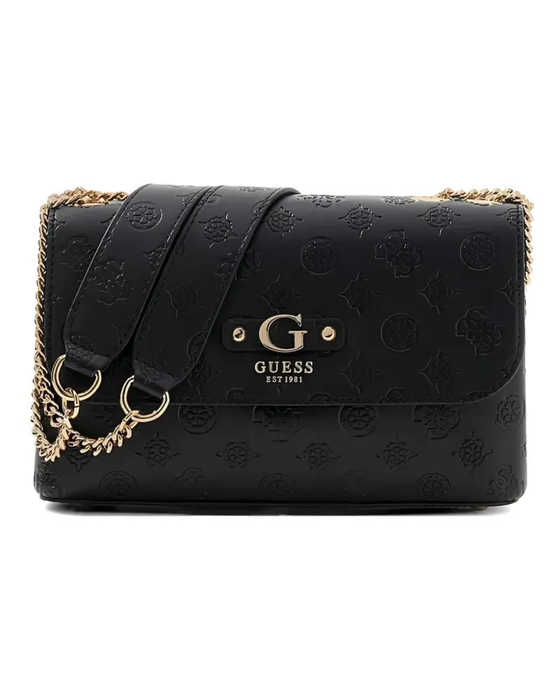 Guess Satchel-Tasche mit Prägung - Schwarz Schwarz