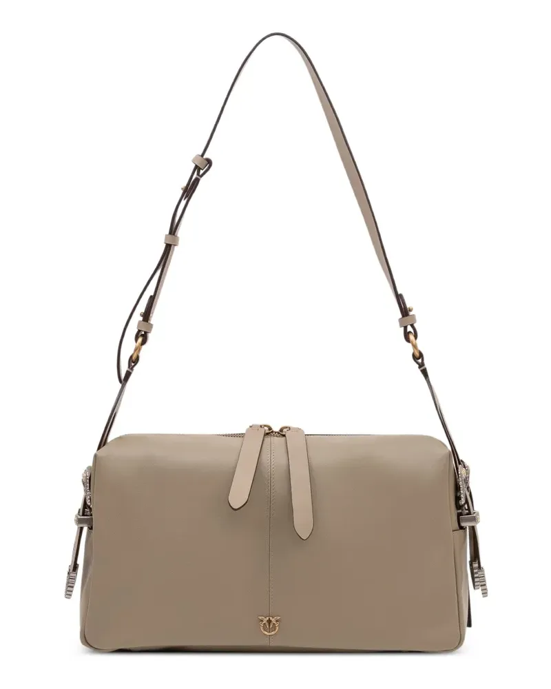 Pinko buckle-detail Love Birds shoulder bag - Nude Nude