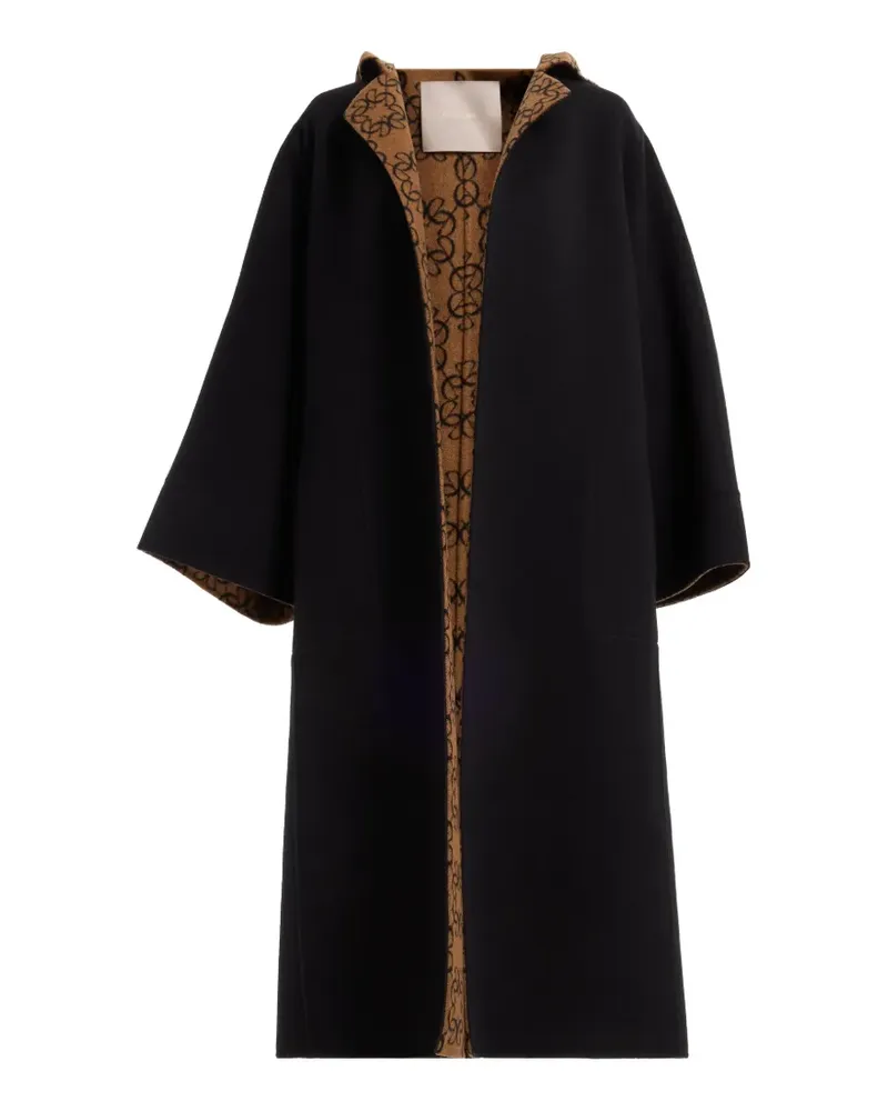 Elie Saab Wendbarer Mantel mit Monogramm - Schwarz Schwarz