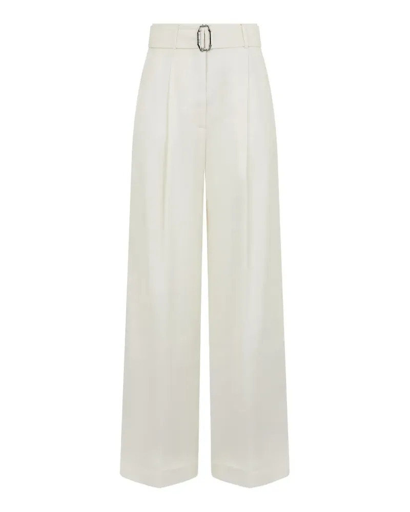 MOORER high-waisted wide-leg trousers - Weiß Weiß