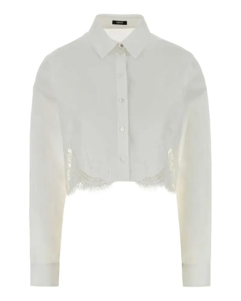 Versace Popeline-Hemd mit Spitze - Weiß Weiß