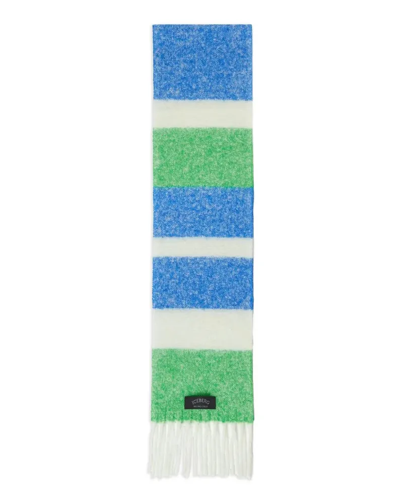 Iceberg striped fringed scarf - Blau Blau