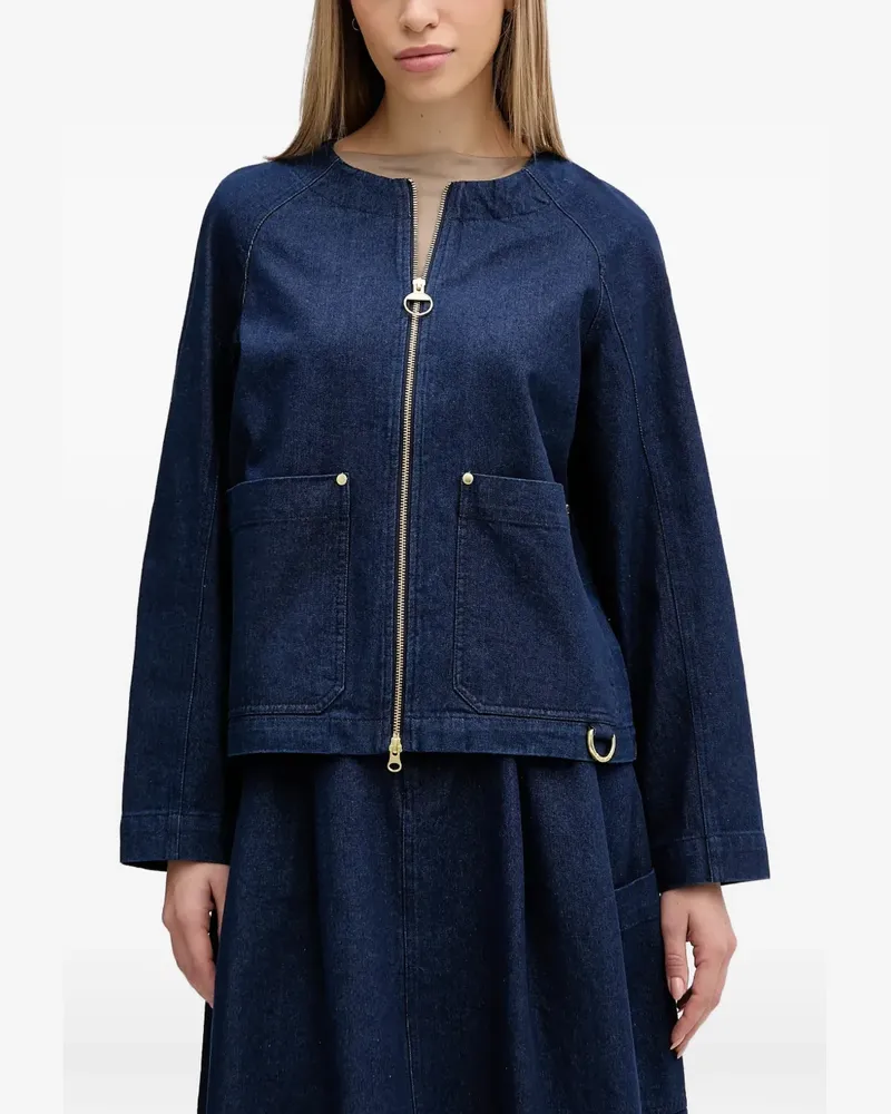 Barbour Saima Jeansjacke mit Reißverschluss - Blau Blau