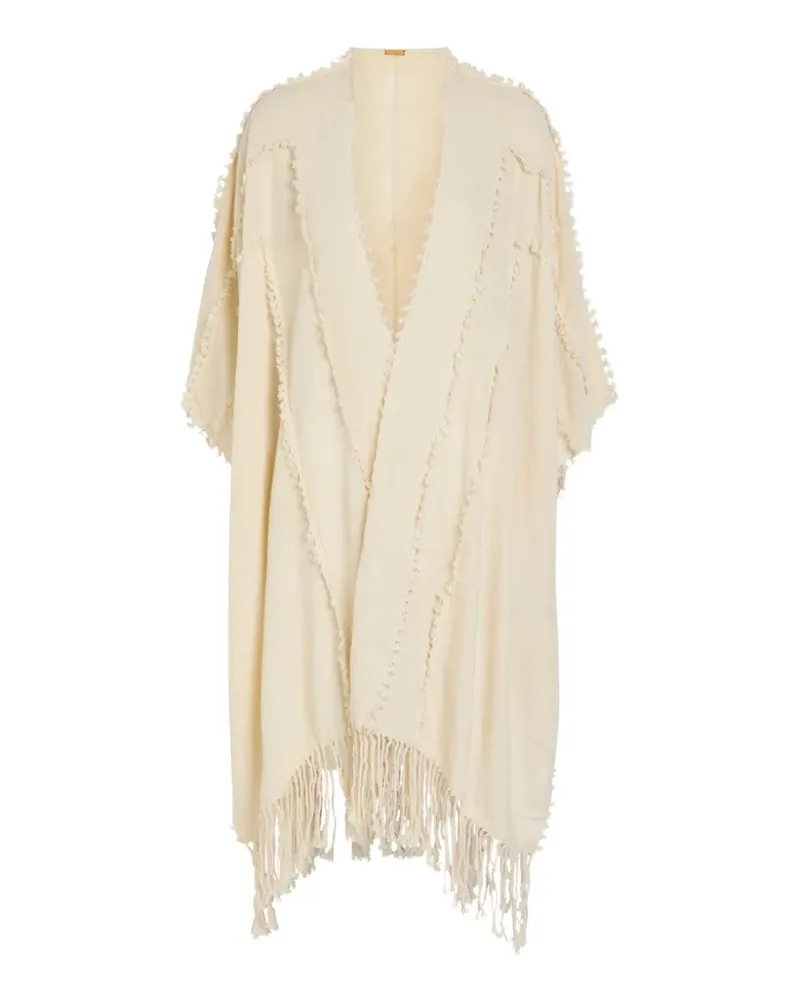 Caravana Yalchen frayed-trim coat - Nude Nude