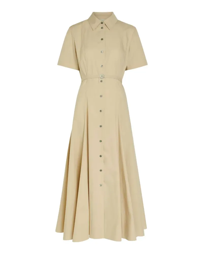 Tory Burch belted button-down midi shirt dress - Nude Nude