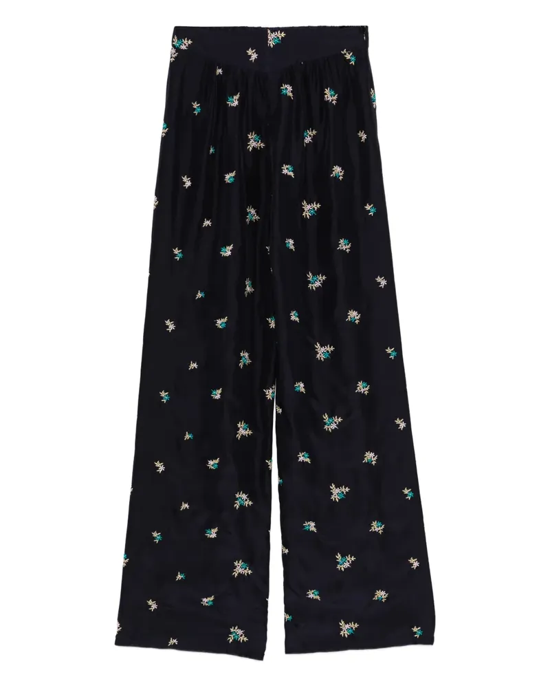 forte_forte Hose mit Blumenprint - Schwarz Schwarz