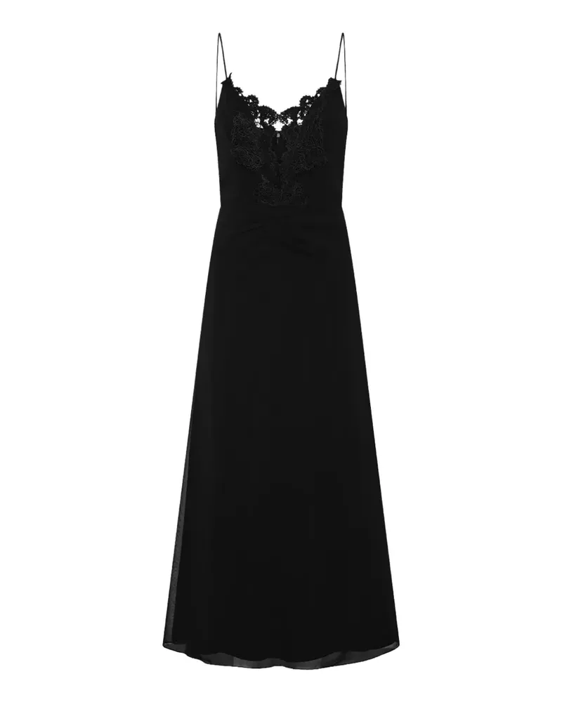ROTATE Birger Christensen Kleid mit Spitzenbesatz - Schwarz Schwarz