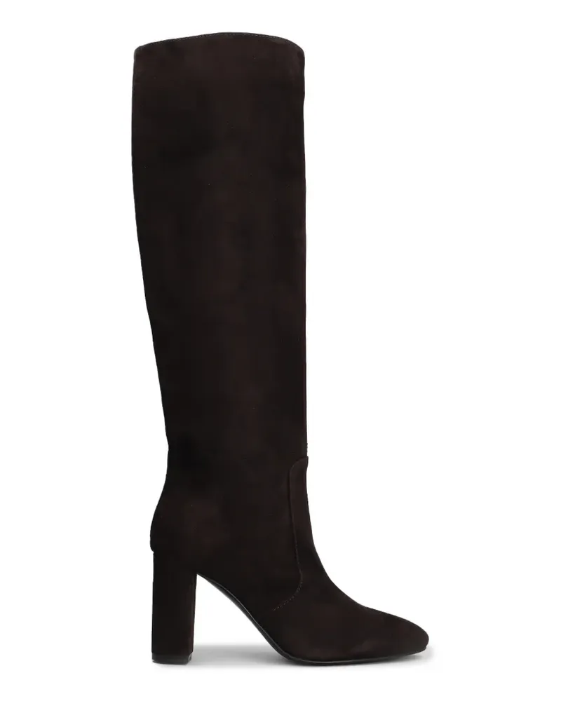 Via Roma 15 Wildlederstiefel mit Blockabsatz - Braun Braun