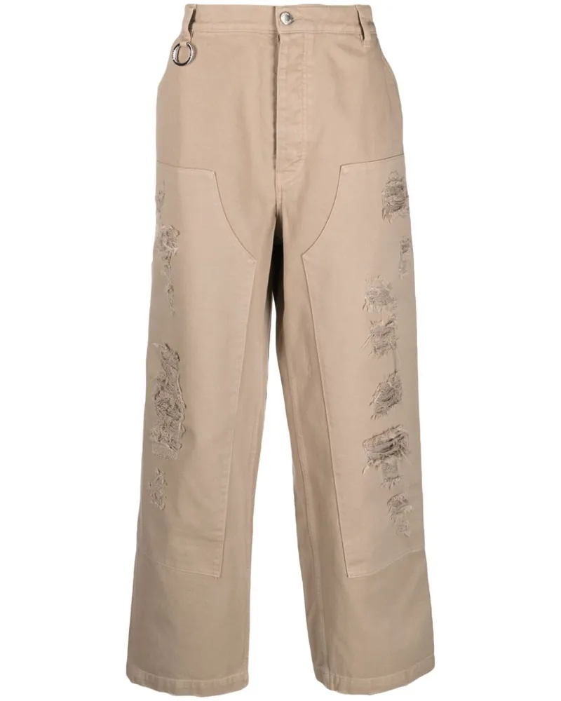 Études Studio Gerade Jeans im Distressed-Look - Nude Nude