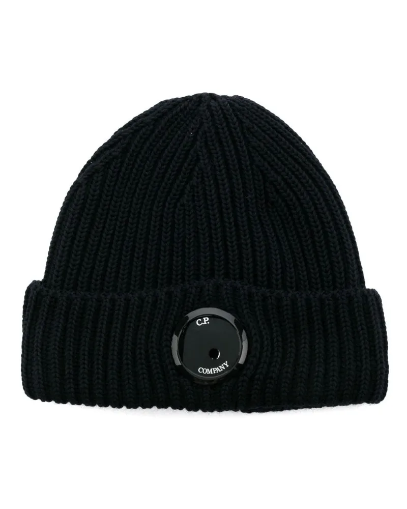 C.P. Company Beanie mit Linsen-Detail Blau