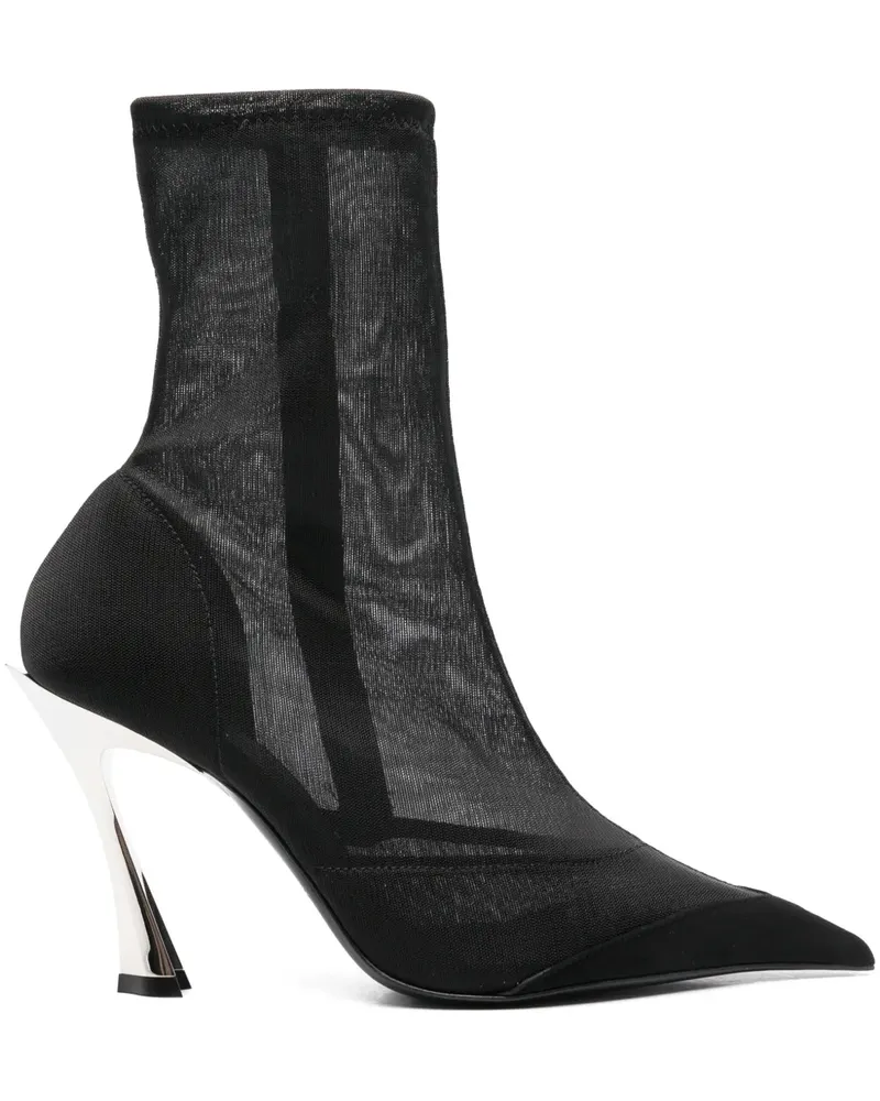Thierry Mugler Stiefeletten aus Mesh 95mm - Schwarz Schwarz