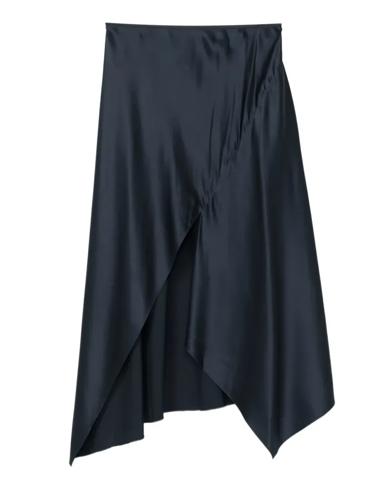 Helmut Lang Asymmetrischer Rock mit Raffungen - Blau Blau