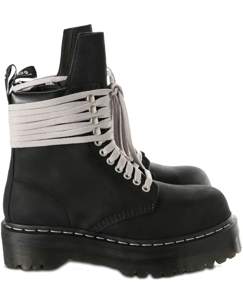 Rick Owens Quad Sole Bikerstiefel mit Stahlkappe - Schwarz Schwarz