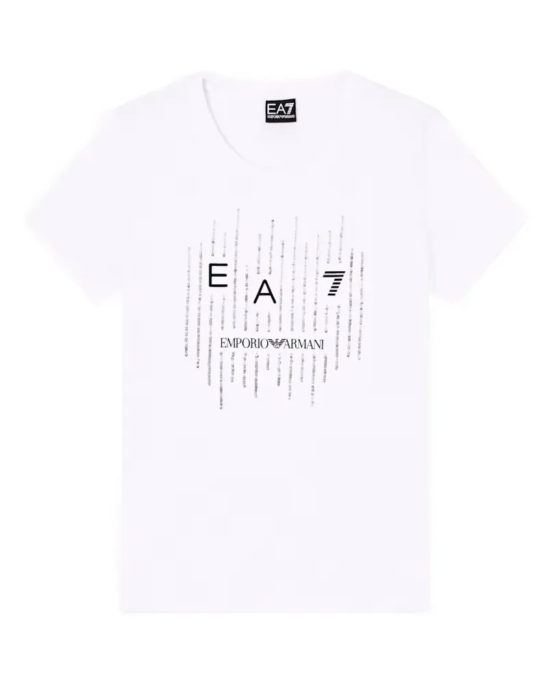 EA7 T-Shirt mit Strass - Weiß Weiß