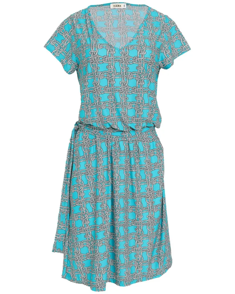 Amir Slama Kleid mit Gürtel - Blau Blau