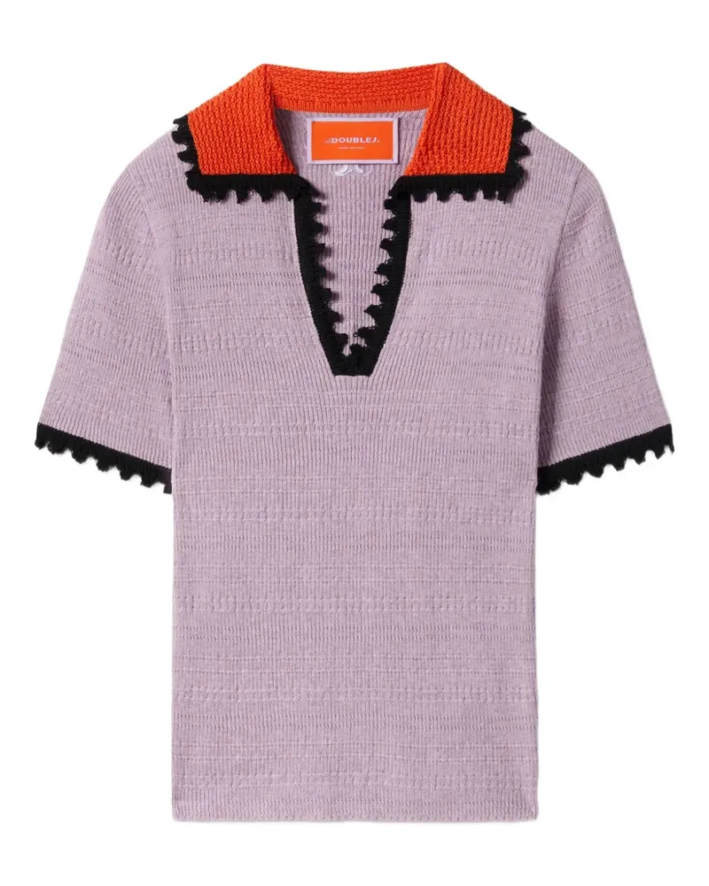 La DoubleJ T-Shirt in Colour-Block-Optik - Violett Violett