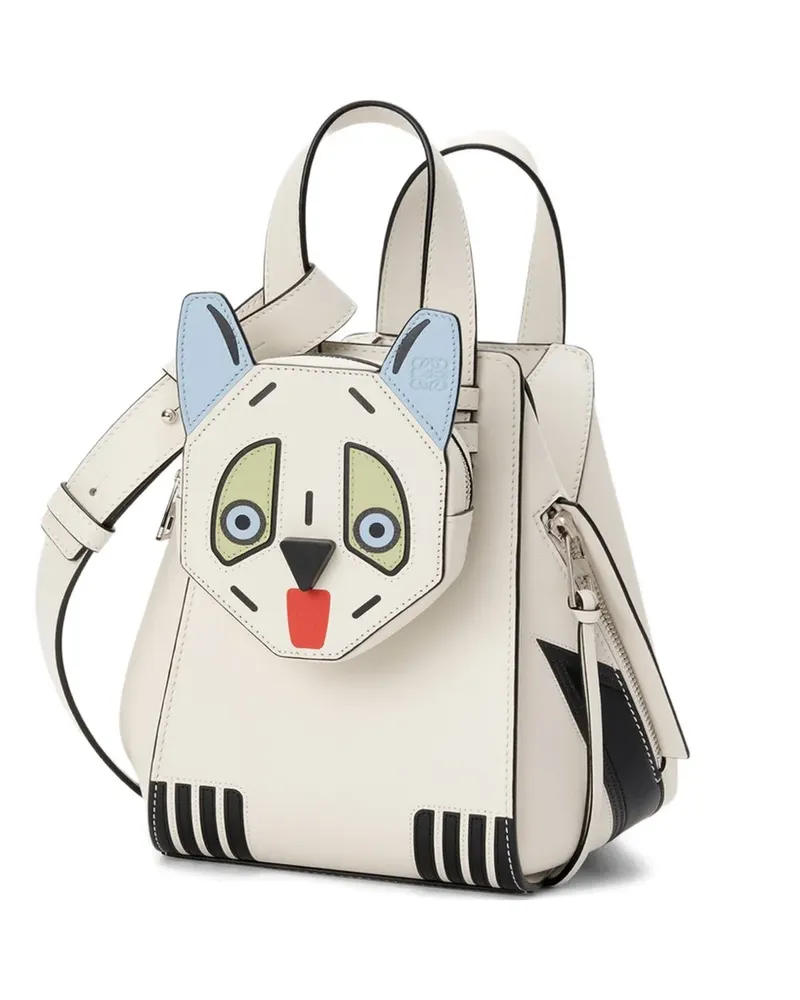 Loewe Hammock Tote Bag mit Tiergesicht - Weiß Weiß