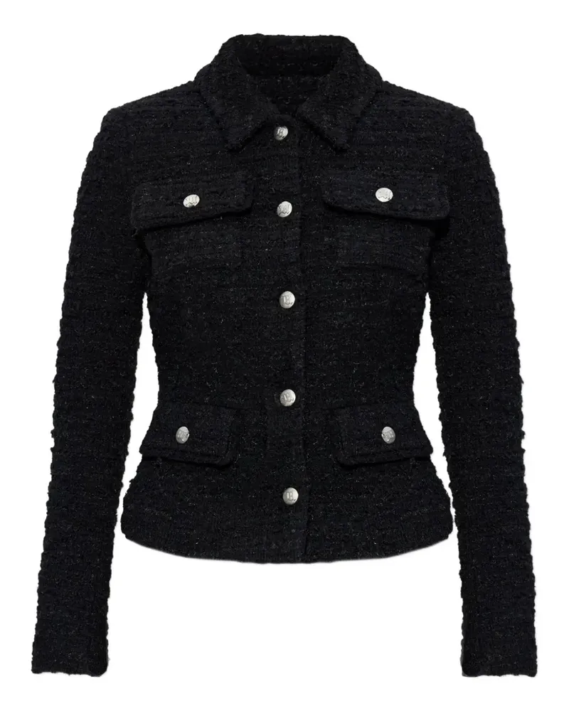 MISBHV Einreihige Tweed-Jacke - Schwarz Schwarz