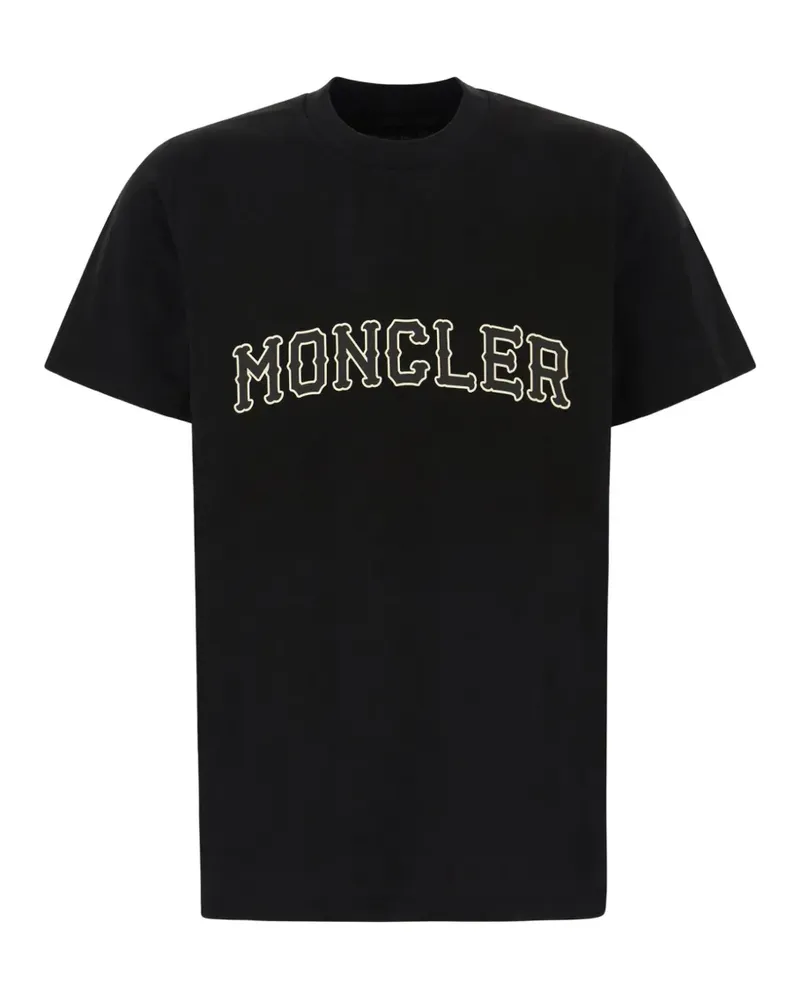 Moncler T-Shirt mit Logo-Print - Schwarz Schwarz