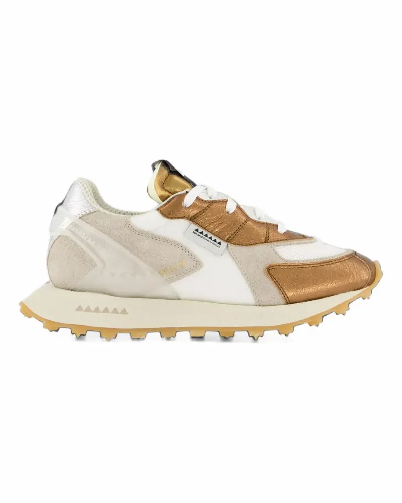 RUN OF Alloy W metallic-effect panelled sneakers - Weiß Weiß