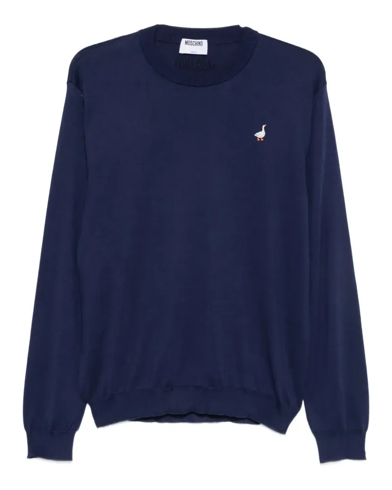 Moschino goose-embroidered sweater - Blau Blau