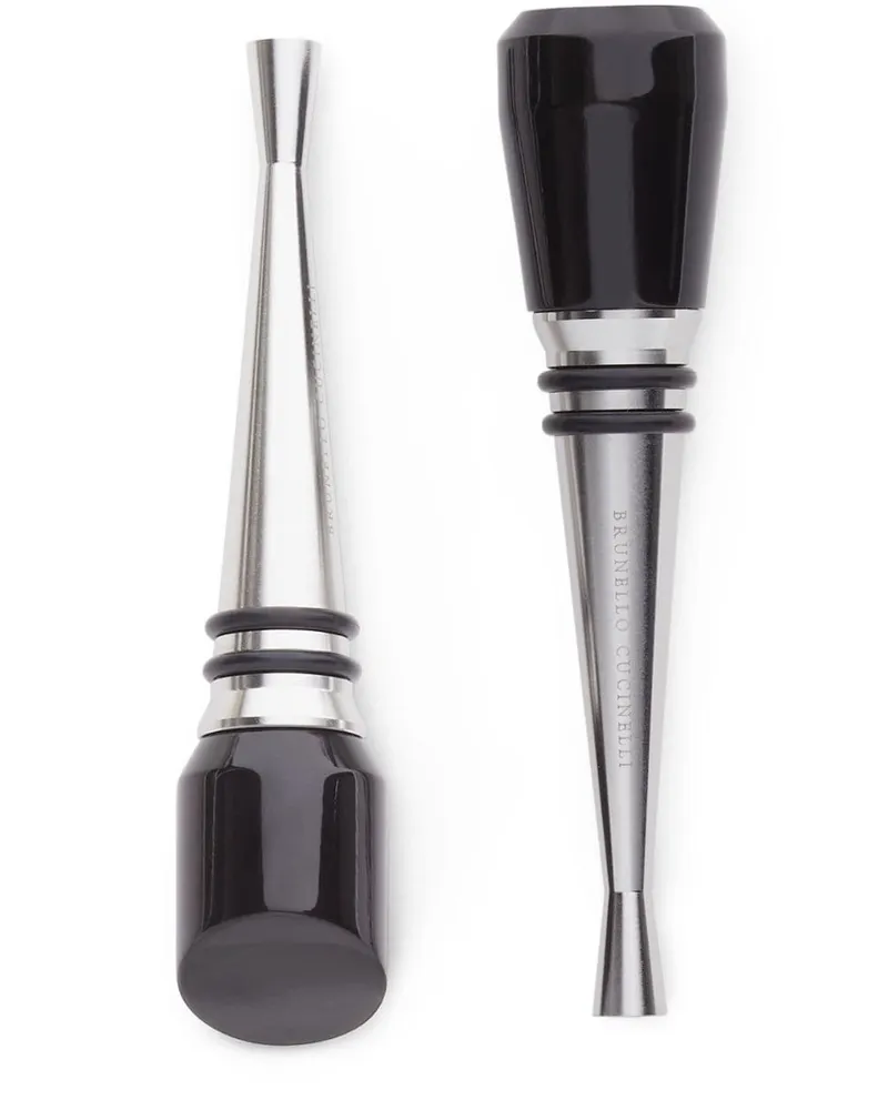 Brunello Cucinelli Stopper aus Edelstahl (2er-Set) - Schwarz Schwarz
