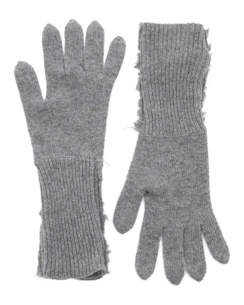 Maison Margiela Handschuhe aus geripptem Strick - Grau Grau