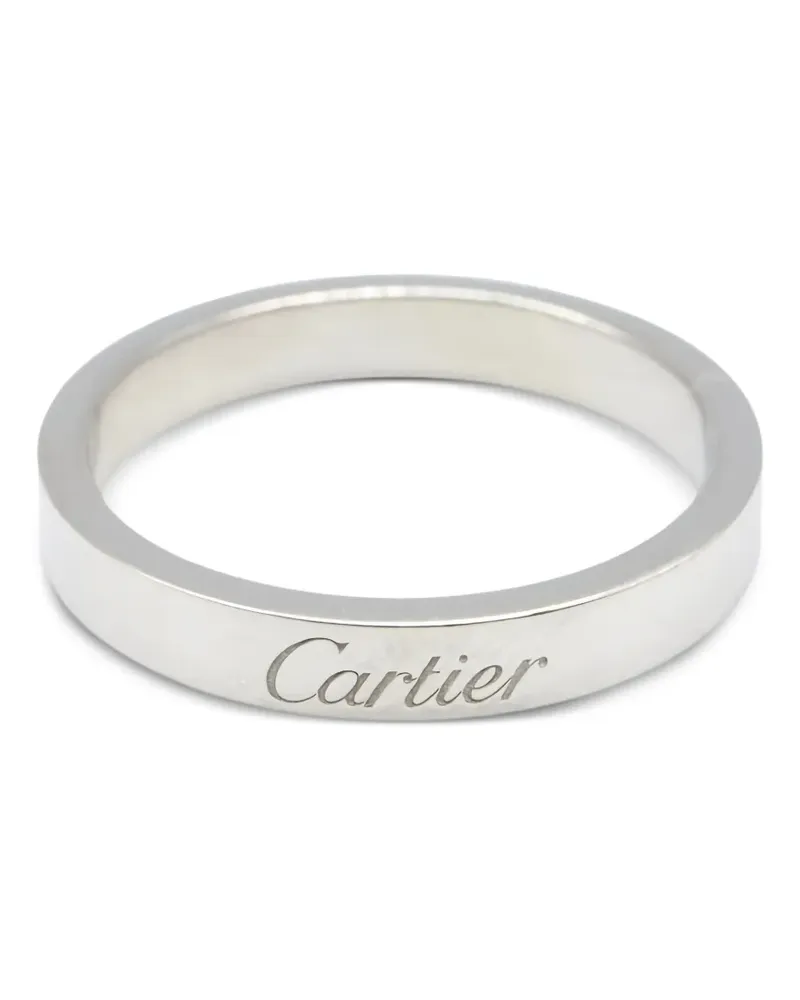 Cartier 2010s platinum logo-engraved ring - Silber Silber