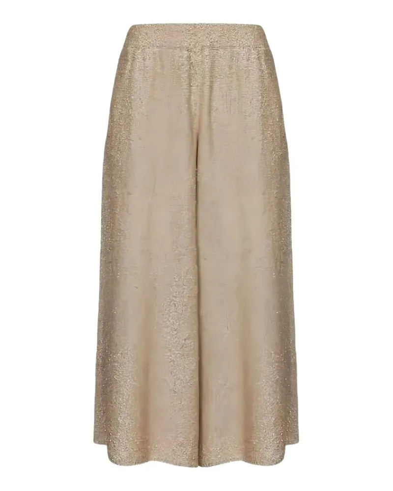 Brunello Cucinelli metallic-effect wide-leg palazzo pants - Gold Gold