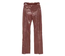 Lederhose mit Riss-Effekt - Rot