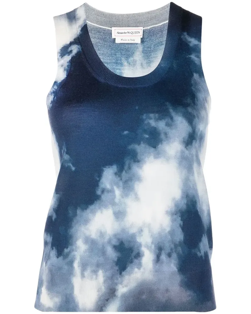 Alexander McQueen Top mit Print - Blau Blau