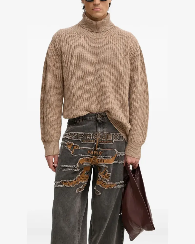 Won Hundred roll-neck ribbed-knit sweater - Nude Nude