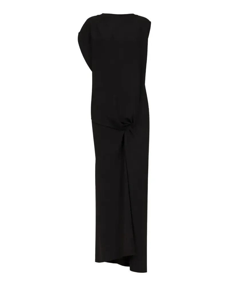 The Row knot-detail draped dress - Schwarz Schwarz