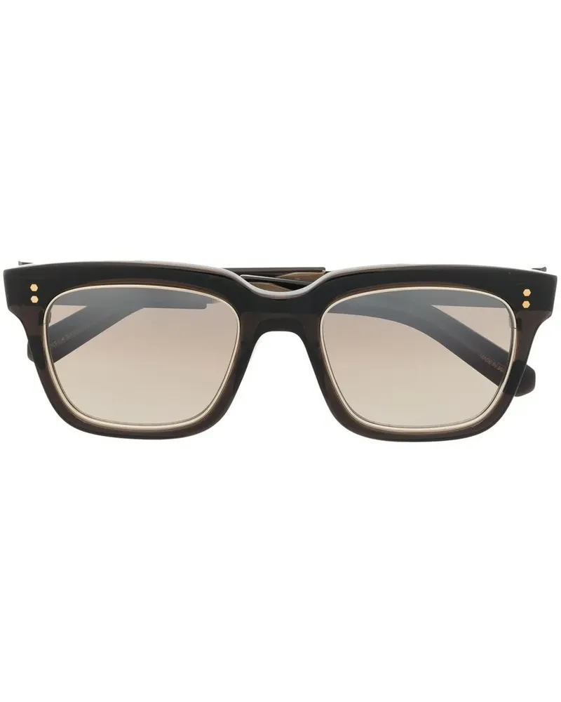Garrett Leight Eckige Brille mit metallischen Rändern - Schwarz Schwarz