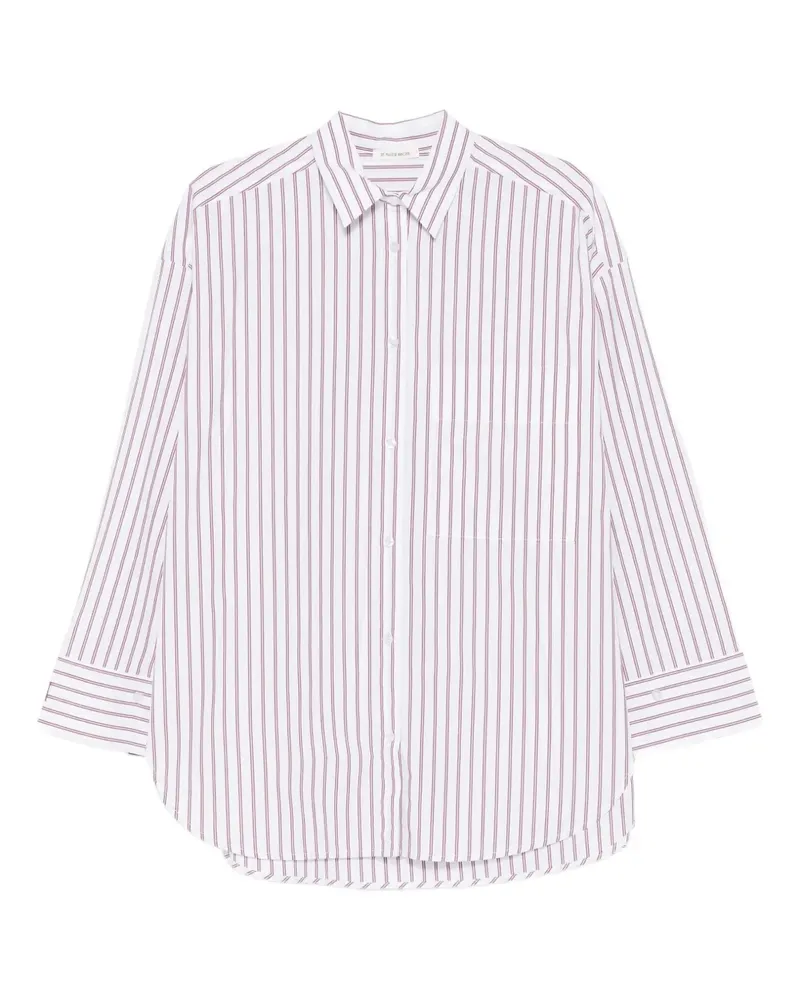 By Malene Birger Gestreiftes Tailoring aus Bio-Baumwolle - Weiß Weiß