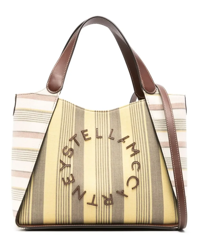 Stella McCartney Gestreifter Shopper - Gelb Gelb