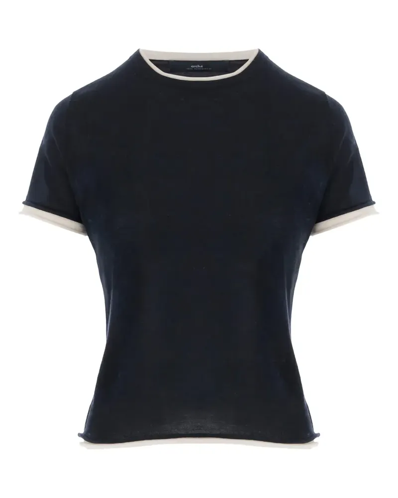 arch4 contrasting edging T-shirt - Blau Blau