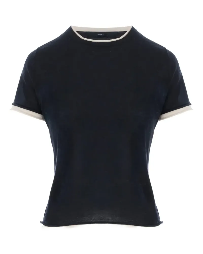 arch4 contrasting edging T-shirt - Blau Blau