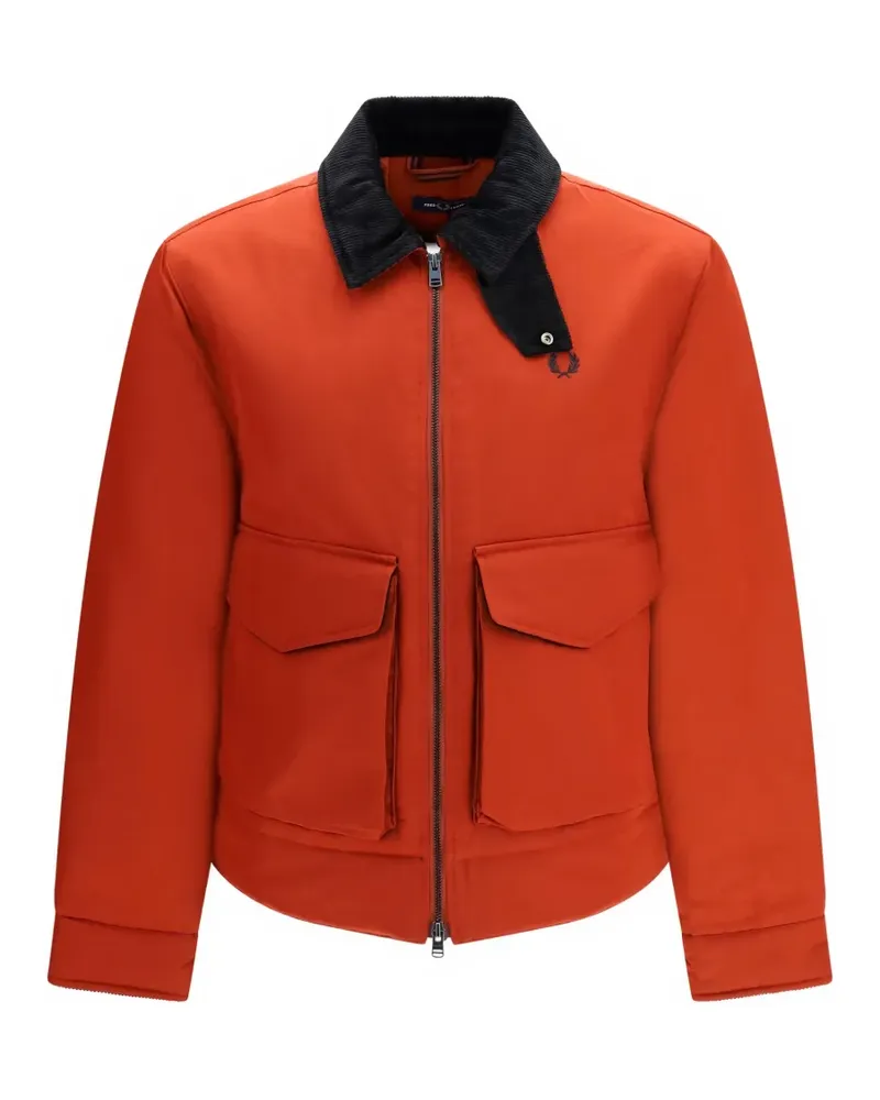 Fred Perry Bedale Jacke mit Cordkragen und Logo-Stickerei - Rot Rot