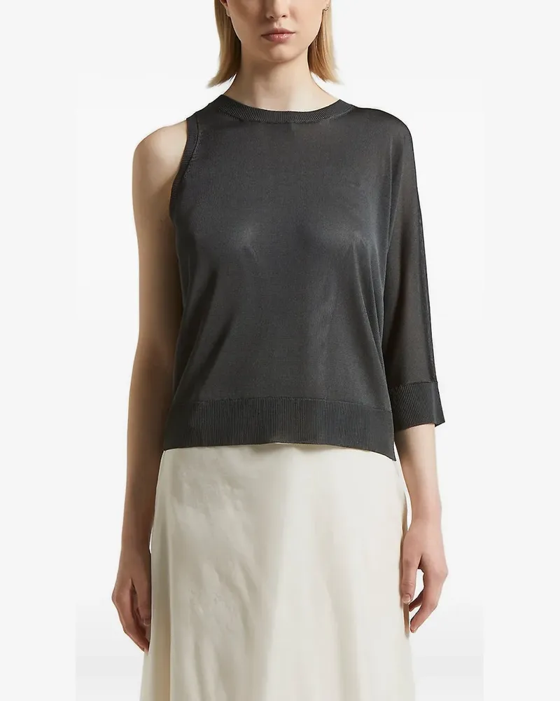 Peserico One-Shoulder-Pullover - Grau Grau