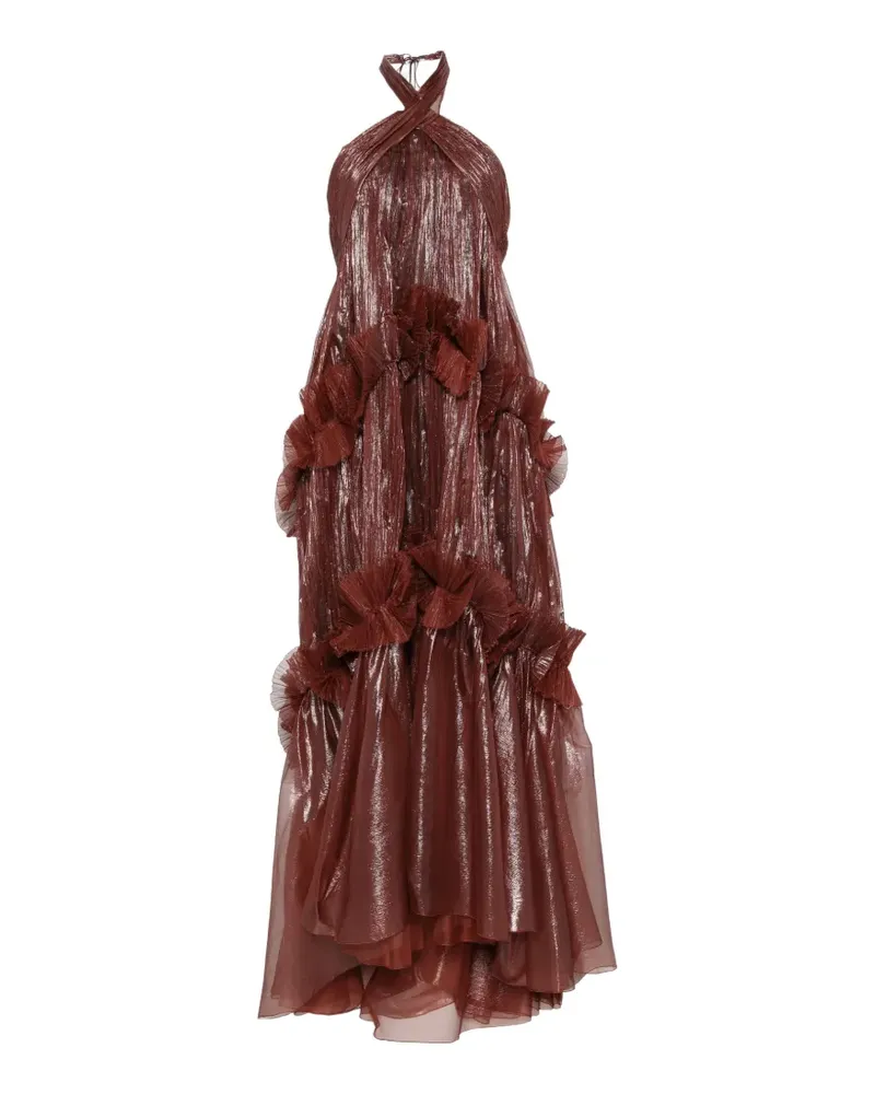 Maria Lucia Hohan Zadie Maxikleid mit Metallic-Finish - Rot Rot