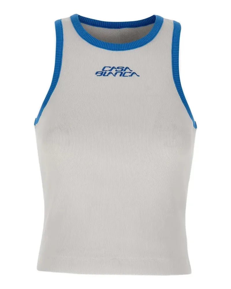 Casablanca Paris ribbed racerback tank top - Weiß Weiß